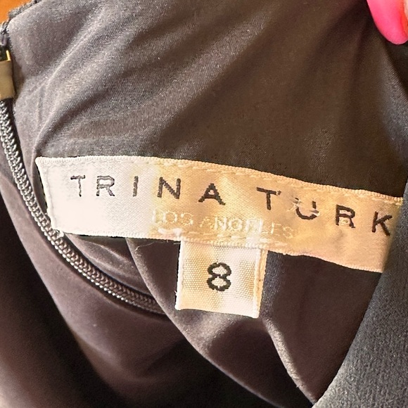 Trina Turk size 8 black silk jumpsuit with sheer cape - Picture 9 of 16